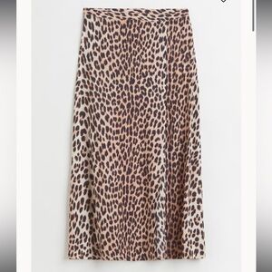 H&M Leopard Midi Skirt